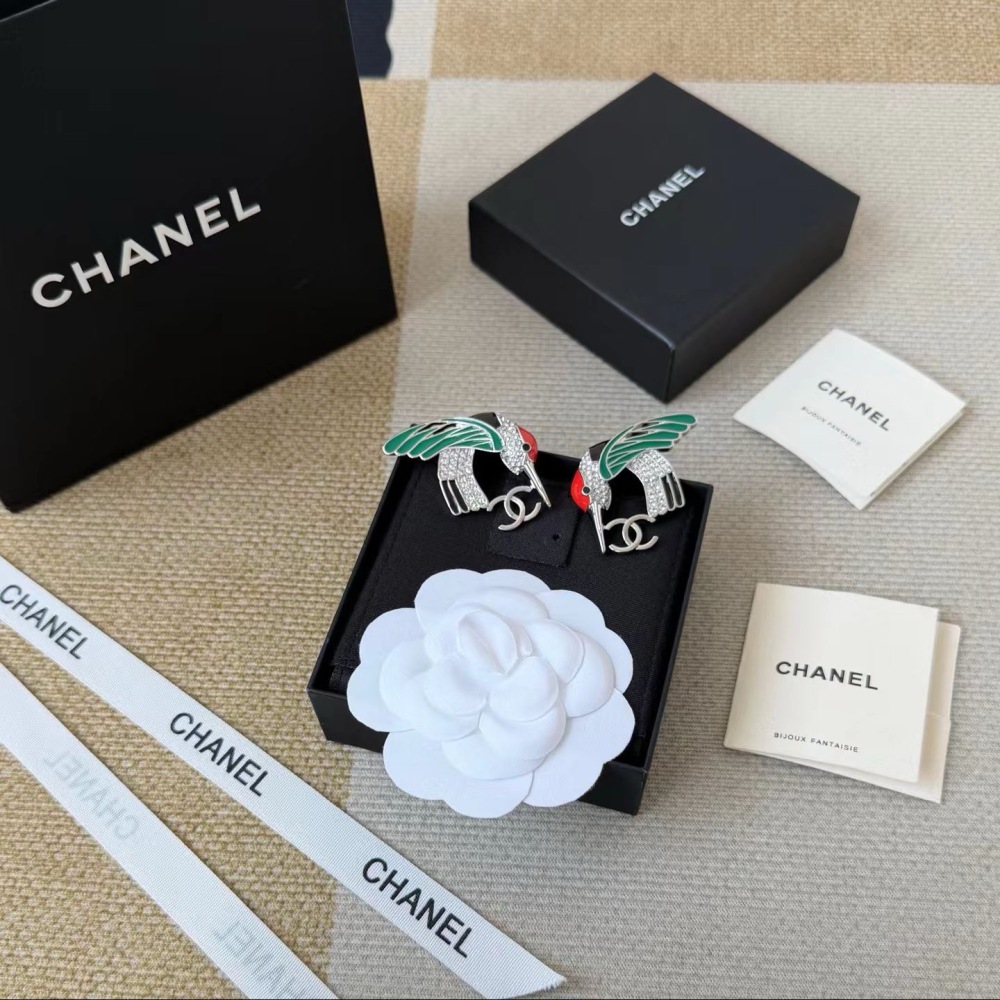 CHANEL HUMMINGBIRD STUD EARRINGS
