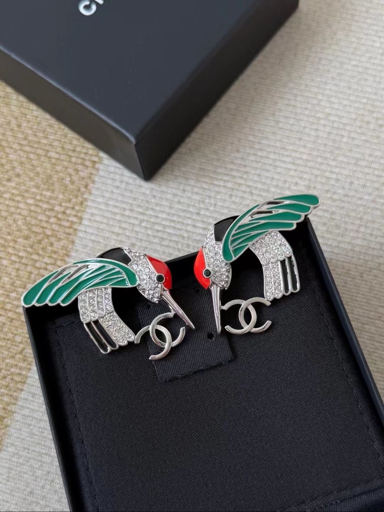 CHANEL HUMMINGBIRD STUD EARRINGS