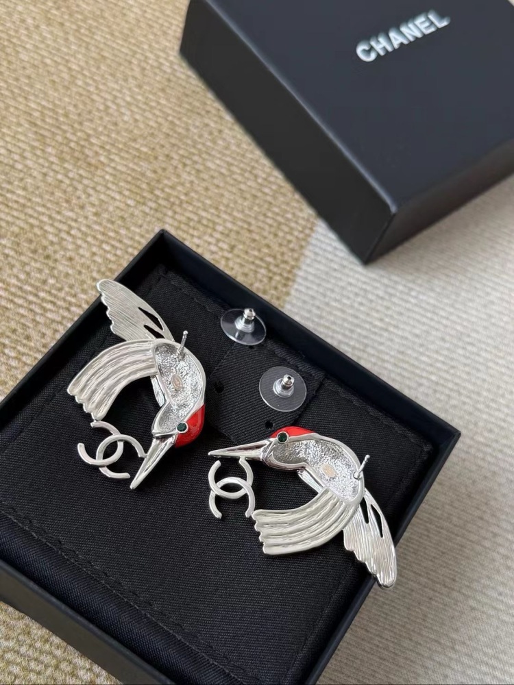CHANEL HUMMINGBIRD STUD EARRINGS