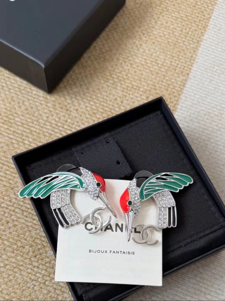 CHANEL HUMMINGBIRD STUD EARRINGS