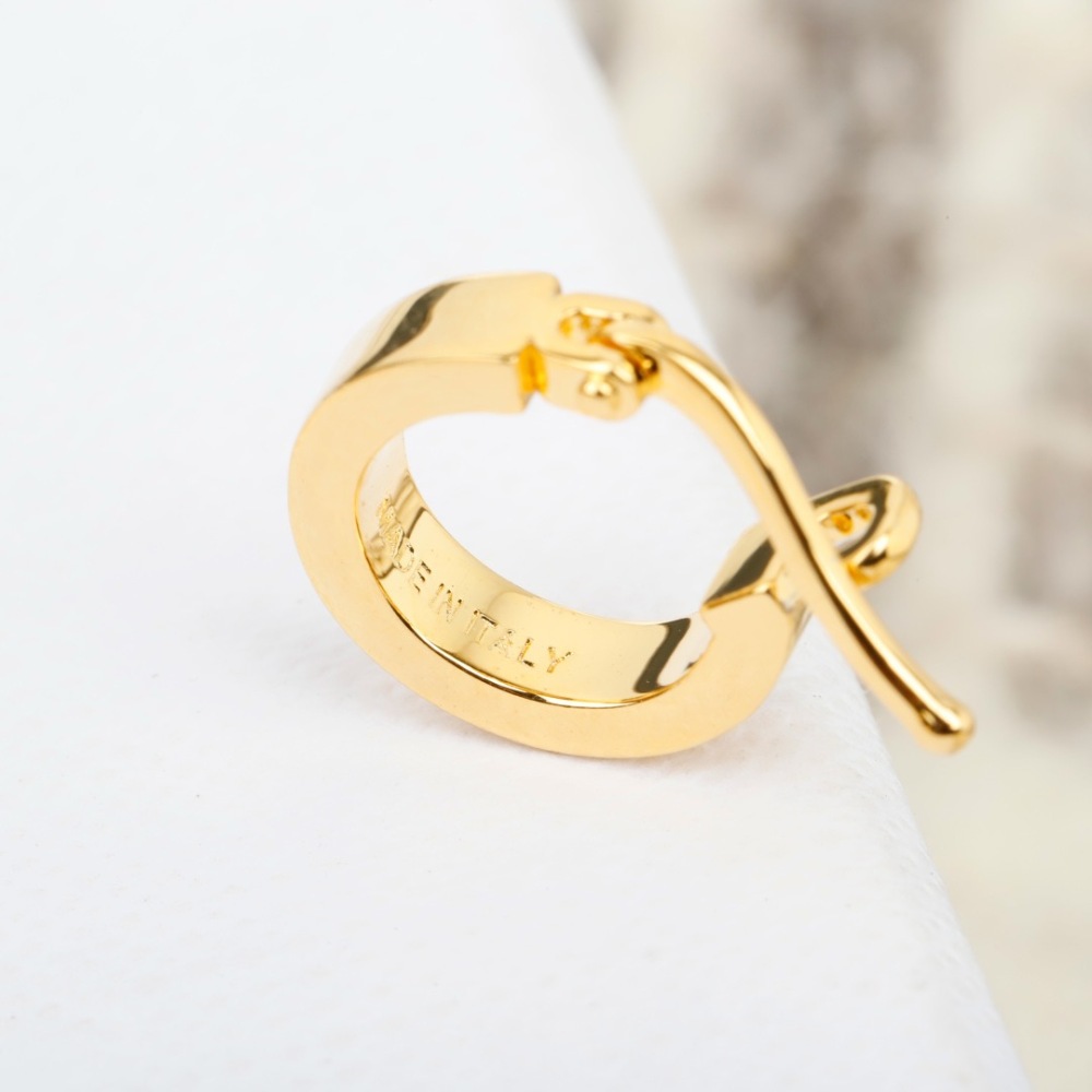 MIU MIU ENAMEL SQUARE LOGO DROP HOOP EARRINGS