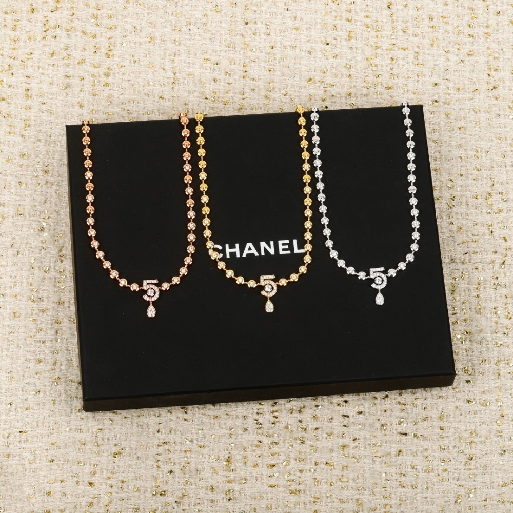 CHANEL NUMBER 5 TEARDROP DIAMOND NECKLACE