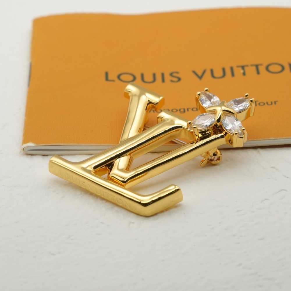 LOUIS VUITTON LV FOUR-PETAL CRYSTAL BROOCH