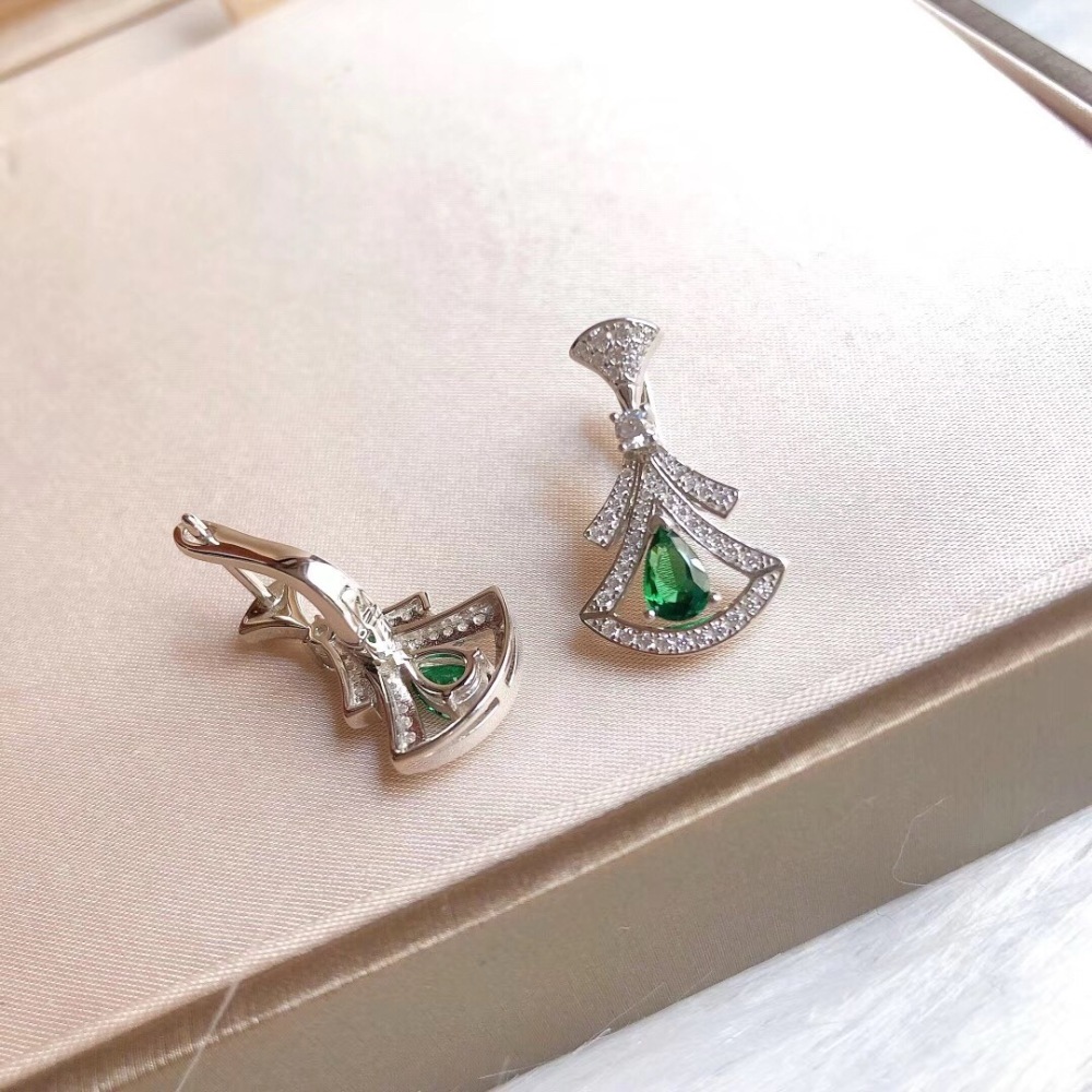 BVLGARI DIVAS' DREAM EMERALD DIAMOND DROP EARRINGS