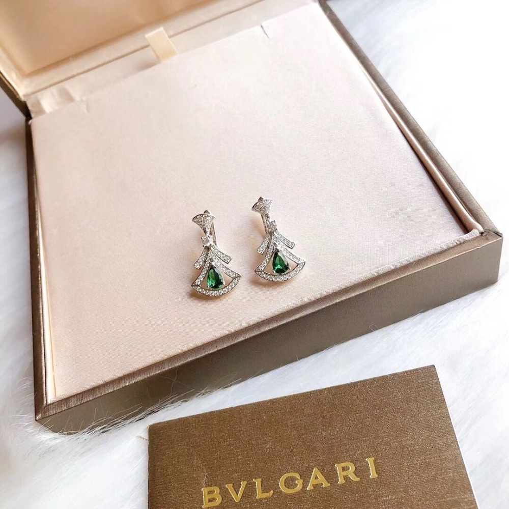 BVLGARI DIVAS' DREAM EMERALD DIAMOND DROP EARRINGS