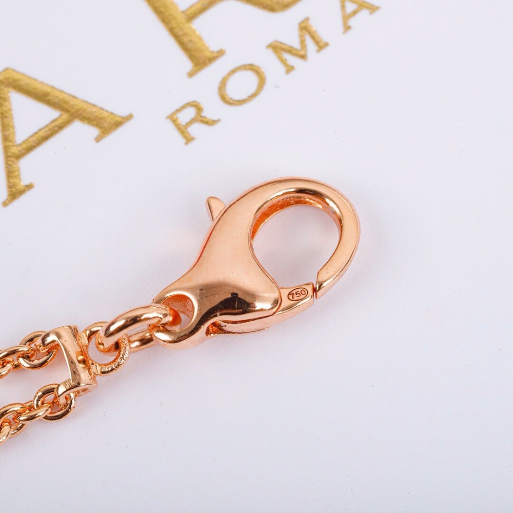 BVLGARI BVLGARI ROSE GOLD MALACHITE DOUBLE CHAIN DIAMOND BRACELET
