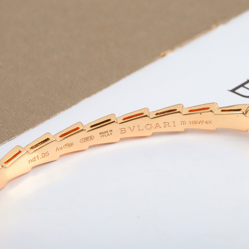 BVLGARI SERPENTI ROSE GOLD MALACHITE DIAMOND BANGLE