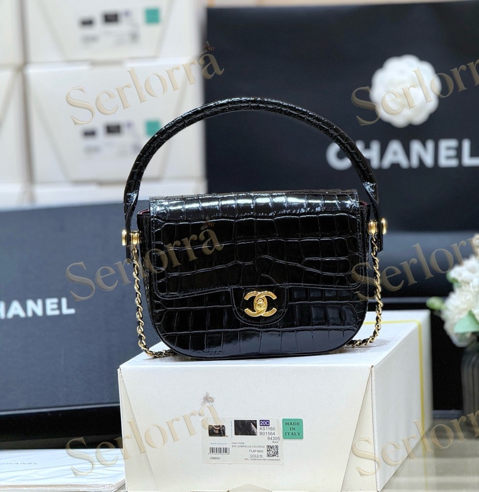 CHANEL MASTER BLACK CROCODILE NUOVA IMPALA FLAP BAG