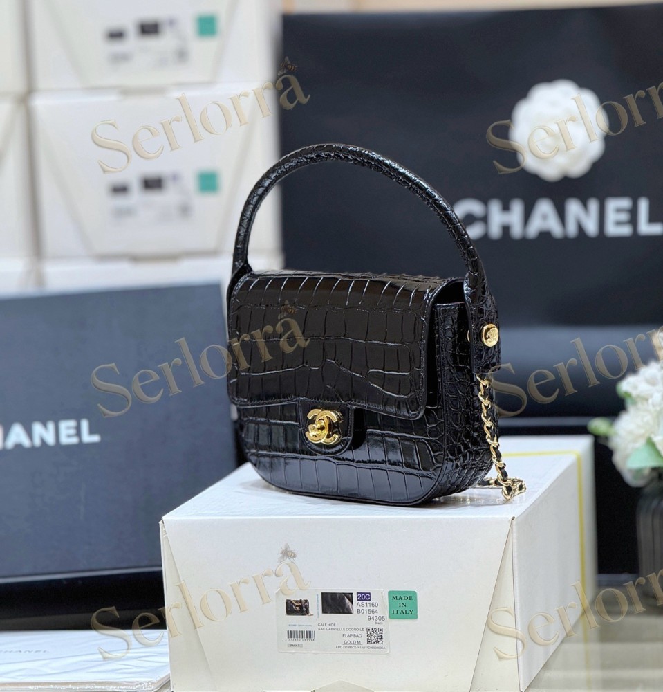 CHANEL MASTER BLACK CROCODILE NUOVA IMPALA FLAP BAG