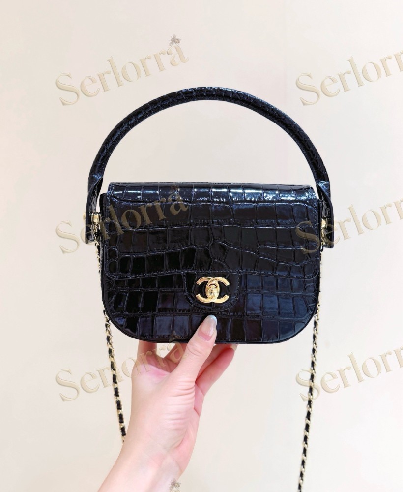 CHANEL MASTER BLACK CROCODILE NUOVA IMPALA FLAP BAG