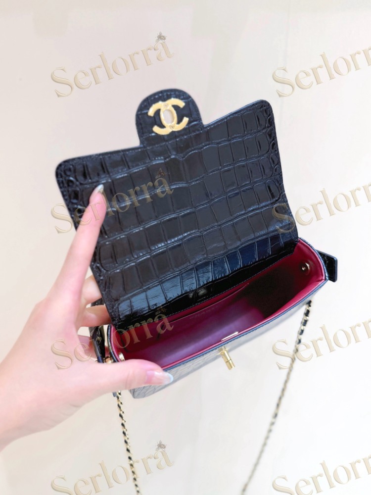 CHANEL MASTER BLACK CROCODILE NUOVA IMPALA FLAP BAG