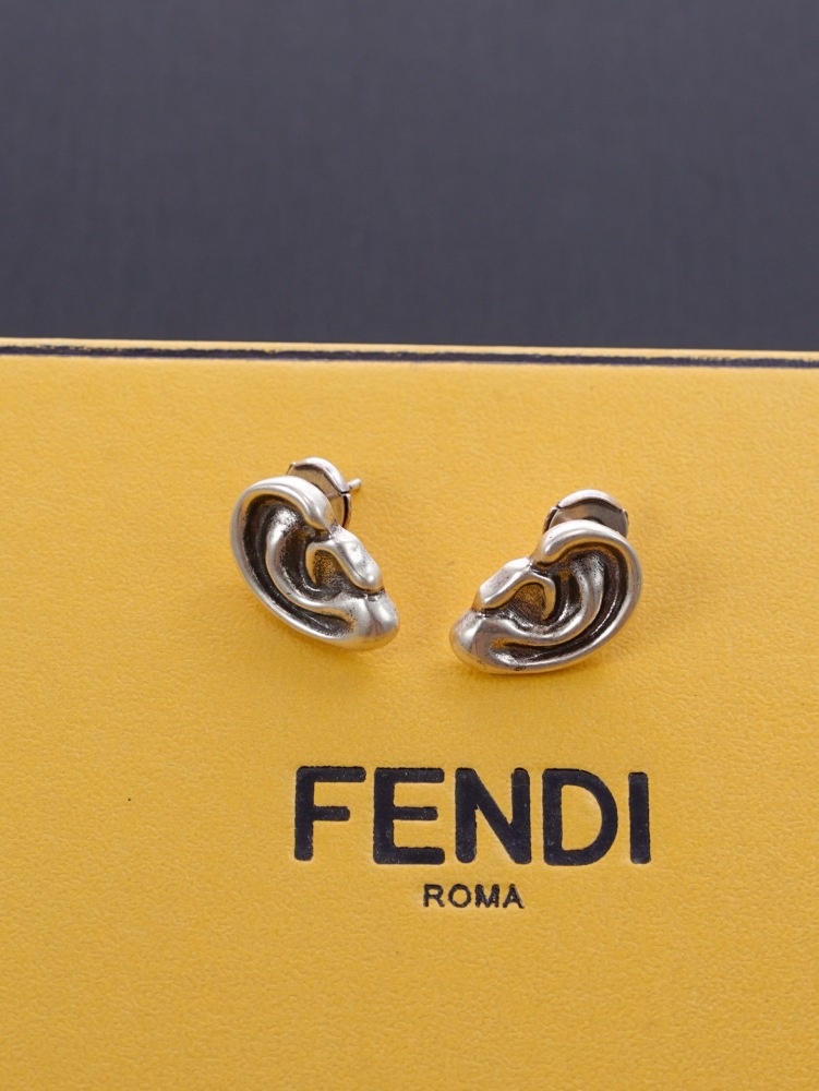 FENDI EAR-SHAPED STUD EARRINGS