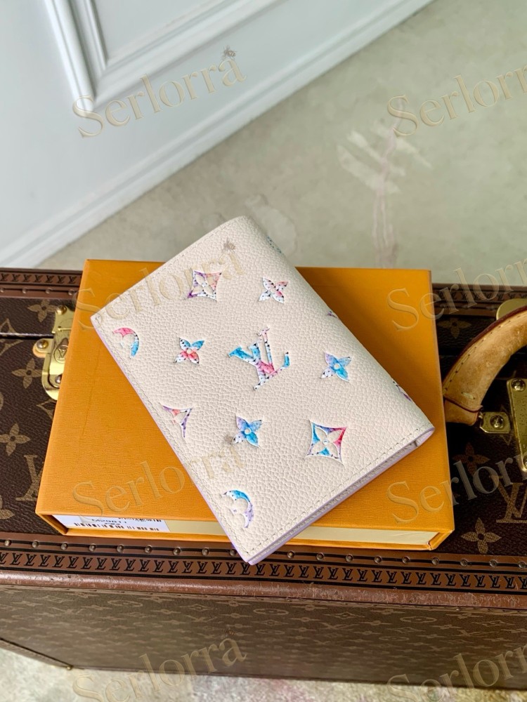 LOUIS VUITTON PASSPORT COVER MONOGRAM WATERCOLOR