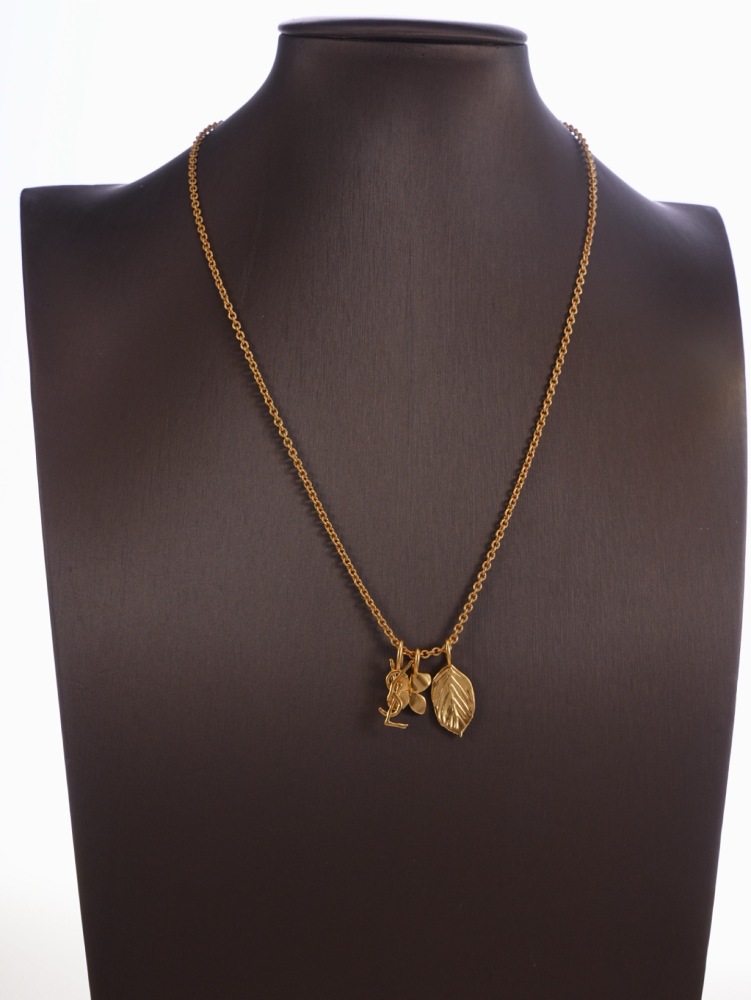 SAINT LAURENT MULTI-CHARM GOLD-TONE NECKLACE