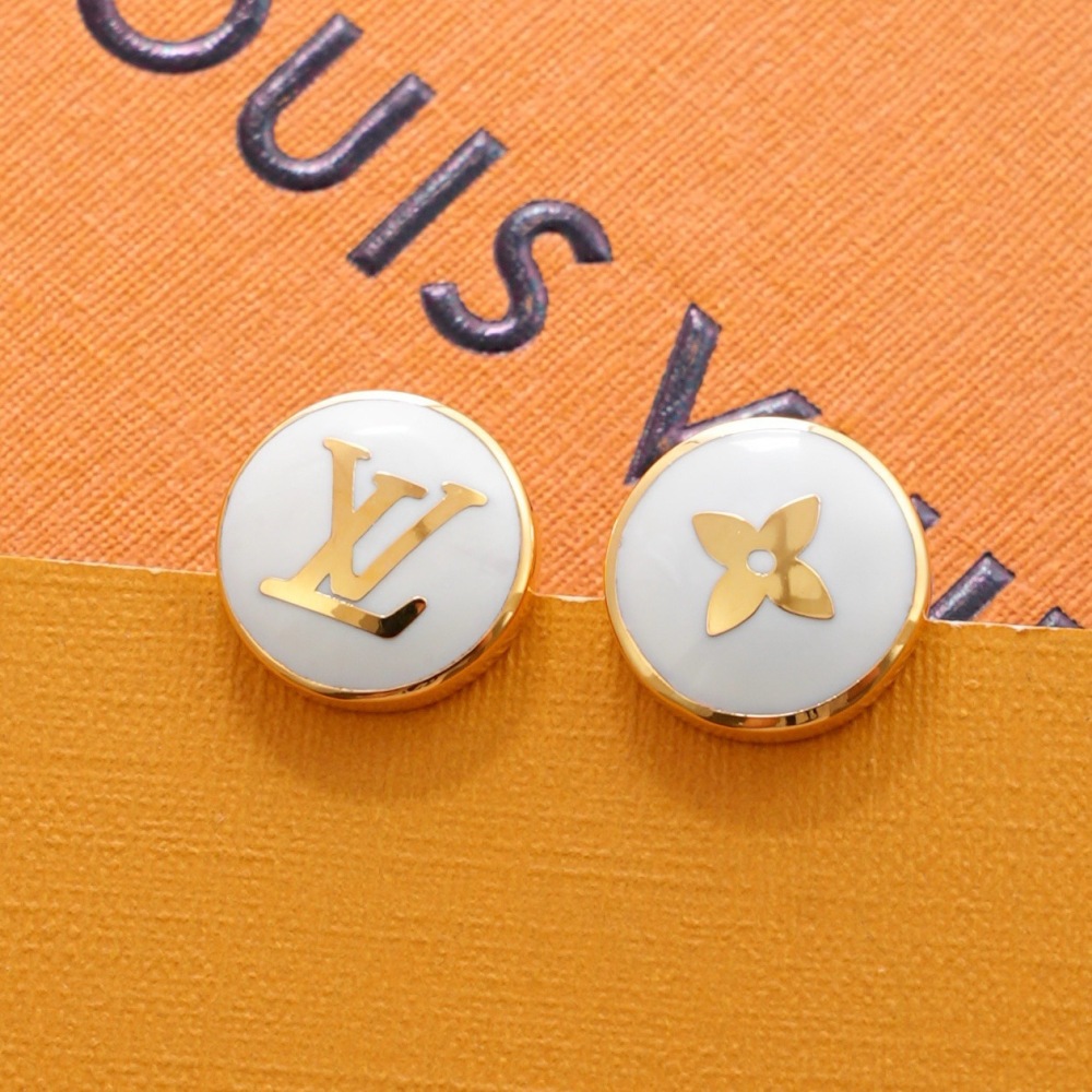 LOUIS VUITTON ENAMEL MONOGRAM STUD EARRINGS