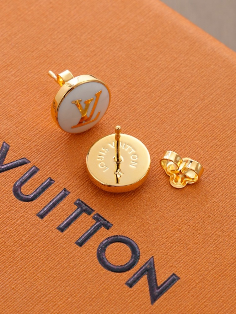 LOUIS VUITTON ENAMEL MONOGRAM STUD EARRINGS