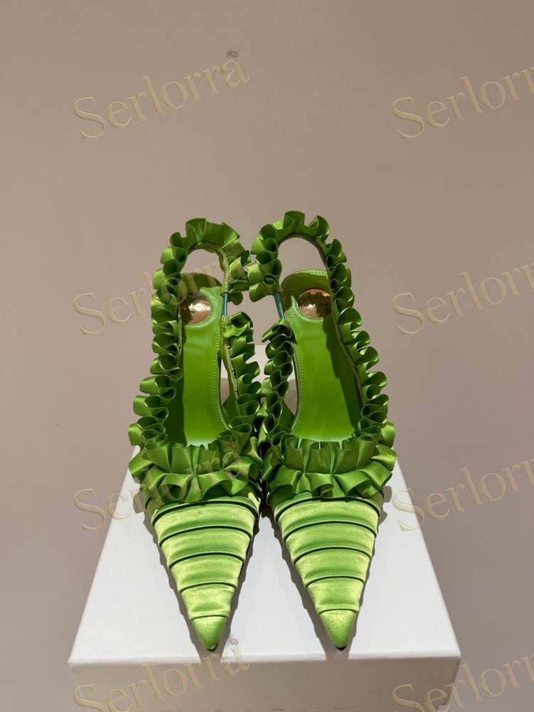 SAINT LAURENT SLINGBACK SATIN PUMPS