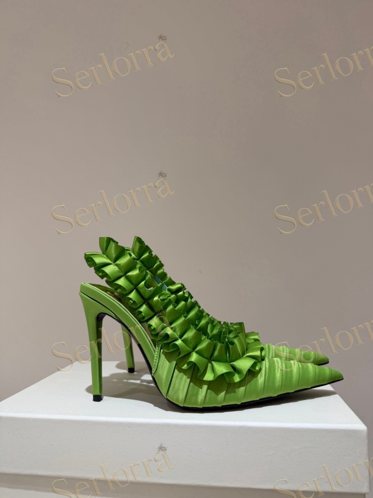 SAINT LAURENT SLINGBACK SATIN PUMPS