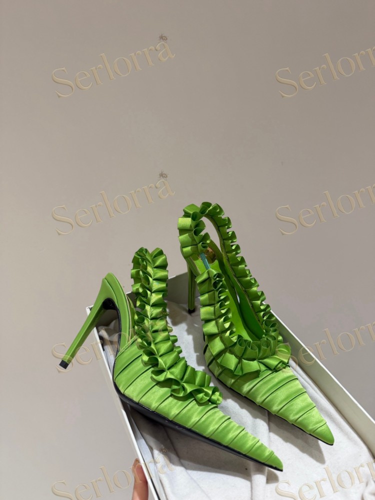 SAINT LAURENT SLINGBACK SATIN PUMPS