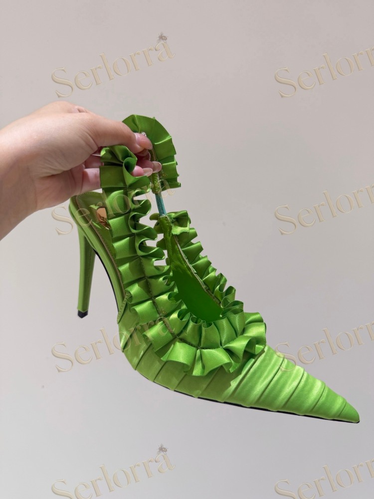 SAINT LAURENT SLINGBACK SATIN PUMPS