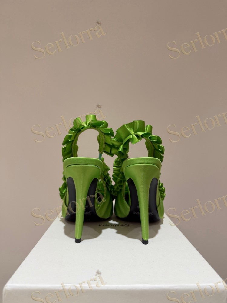 SAINT LAURENT SLINGBACK SATIN PUMPS
