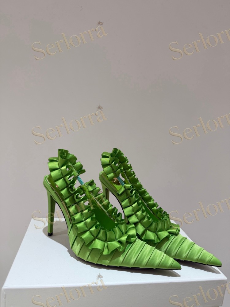 SAINT LAURENT SLINGBACK SATIN PUMPS
