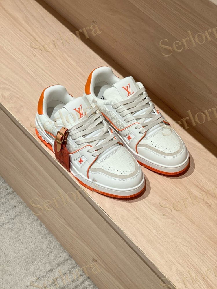 LOUIS VUITTON LV TRAINER SNEAKER WHITE ORANGE