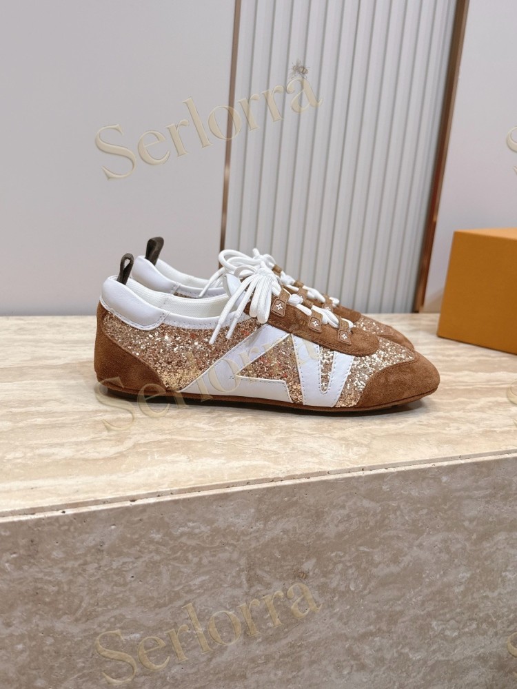 LOUIS VUITTON SNEAKERINA SNEAKERS GOLD GLITTER BROWN