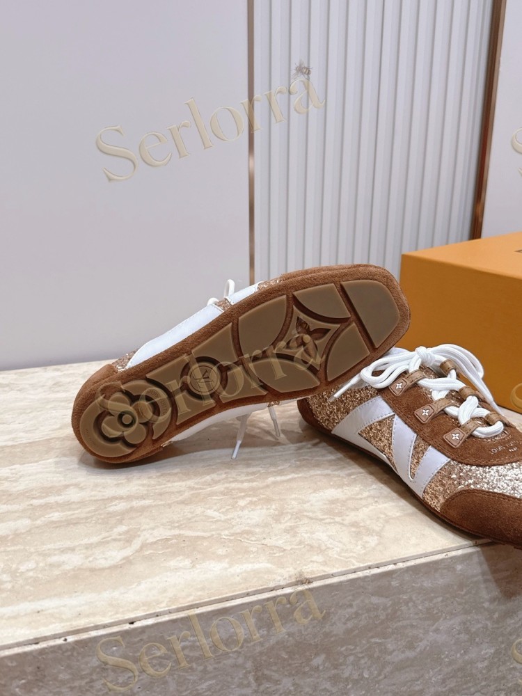 LOUIS VUITTON SNEAKERINA SNEAKERS GOLD GLITTER BROWN