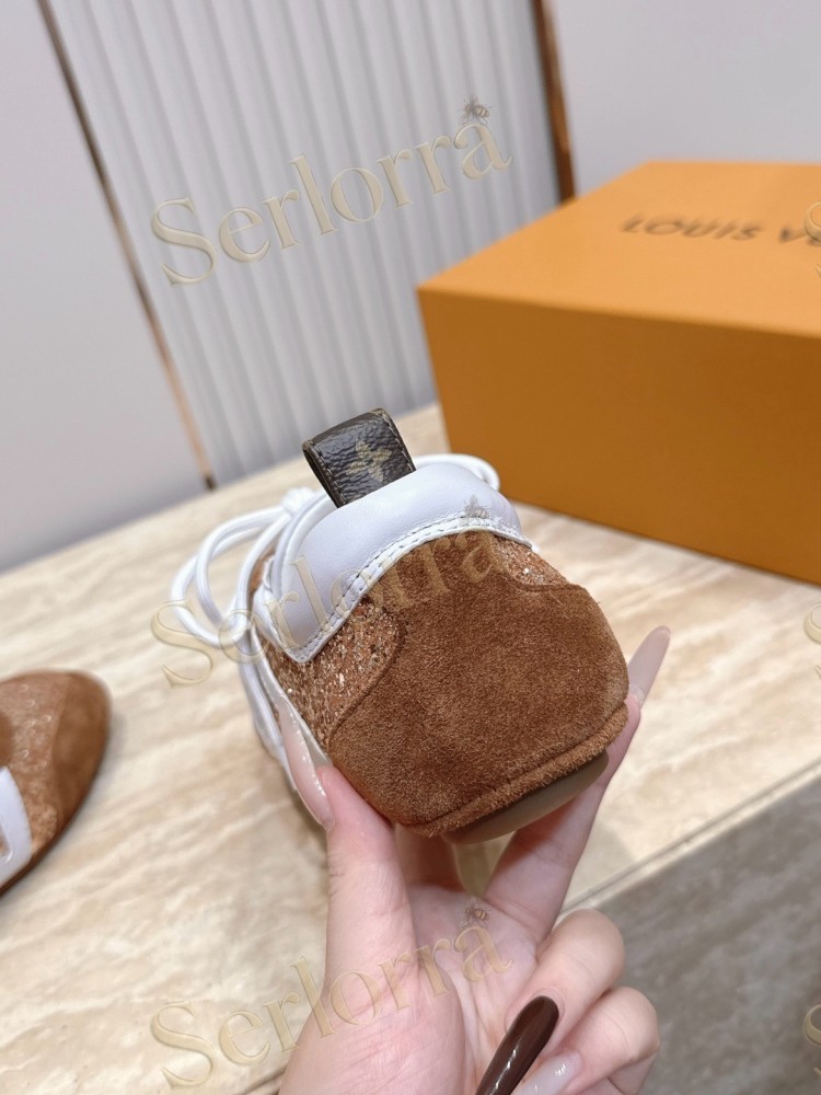 LOUIS VUITTON SNEAKERINA SNEAKERS GOLD GLITTER BROWN