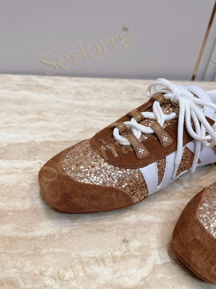 LOUIS VUITTON SNEAKERINA SNEAKERS GOLD GLITTER BROWN