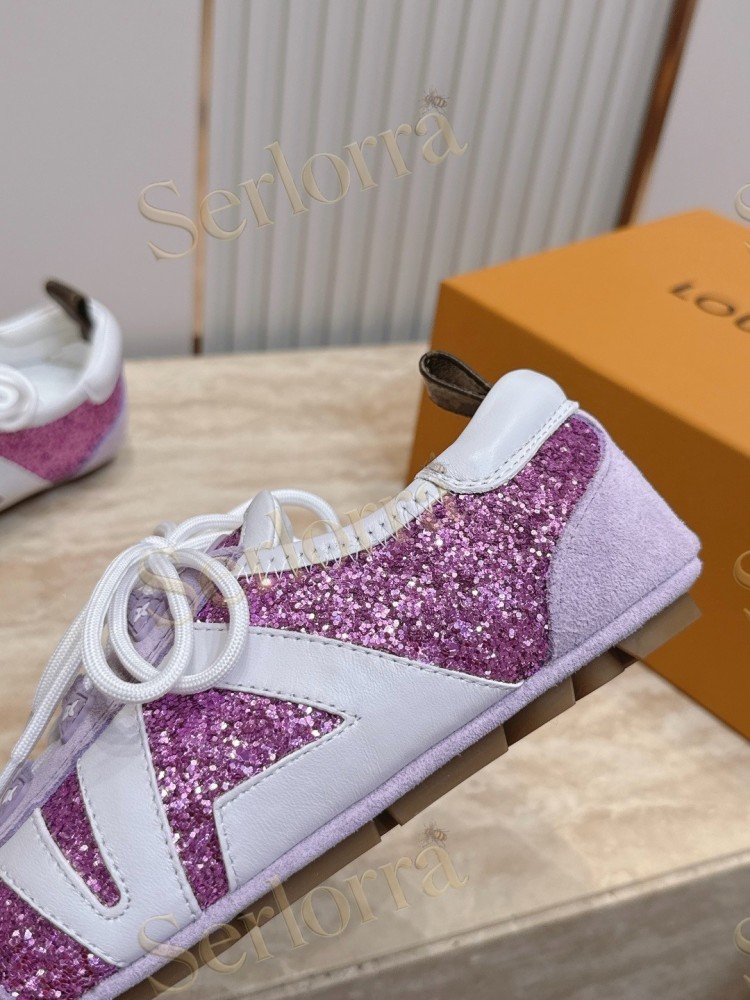 LOUIS VUITTON SNEAKERINA SNEAKERS MAGENTA GLITTER LILAC
