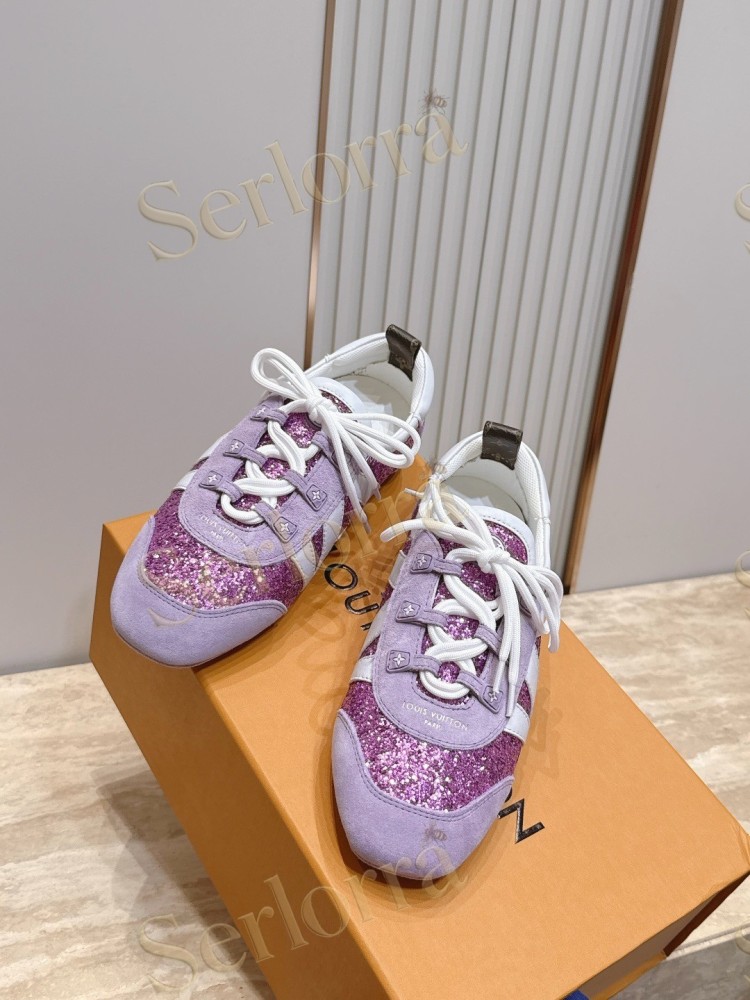 LOUIS VUITTON SNEAKERINA SNEAKERS MAGENTA GLITTER LILAC