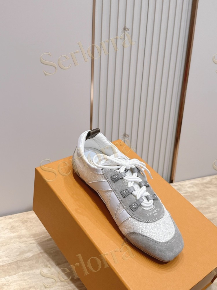 LOUIS VUITTON SNEAKERINA SNEAKERS WHITE GLITTER GREY