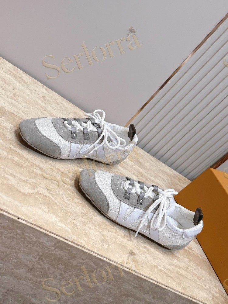 LOUIS VUITTON SNEAKERINA SNEAKERS WHITE GLITTER GREY