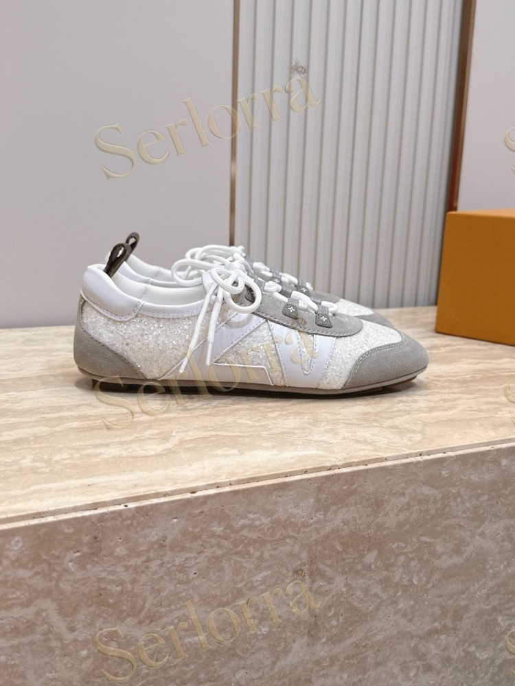 LOUIS VUITTON SNEAKERINA SNEAKERS WHITE GLITTER GREY