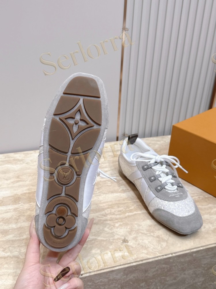 LOUIS VUITTON SNEAKERINA SNEAKERS WHITE GLITTER GREY