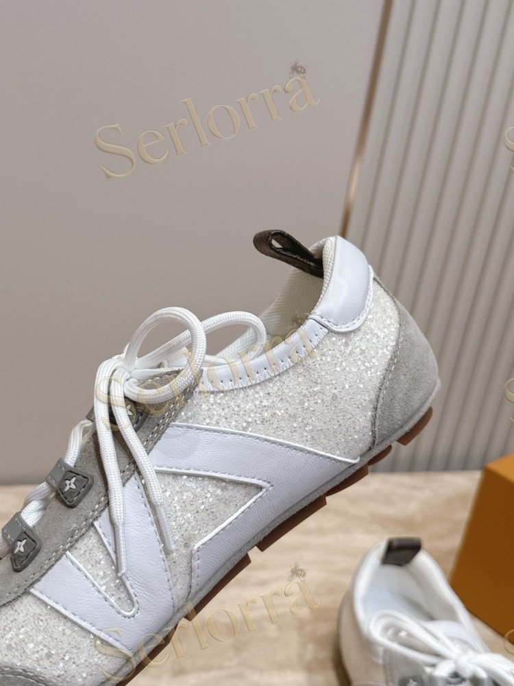 LOUIS VUITTON SNEAKERINA SNEAKERS WHITE GLITTER GREY