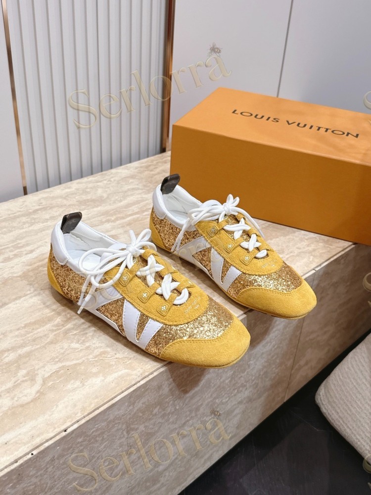 LOUIS VUITTON SNEAKERINA SNEAKERS GOLD GLITTER YELLOW