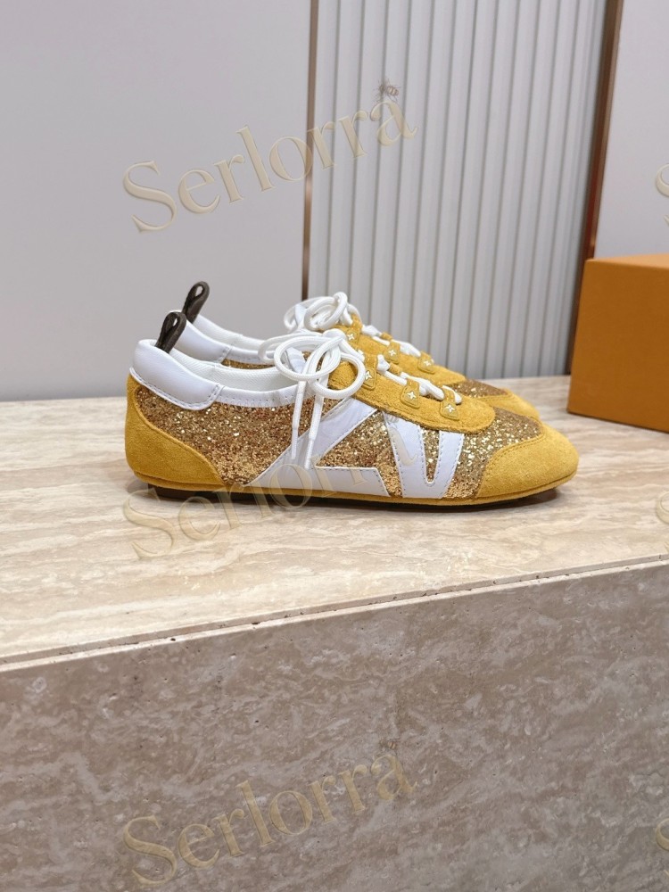 LOUIS VUITTON SNEAKERINA SNEAKERS GOLD GLITTER YELLOW
