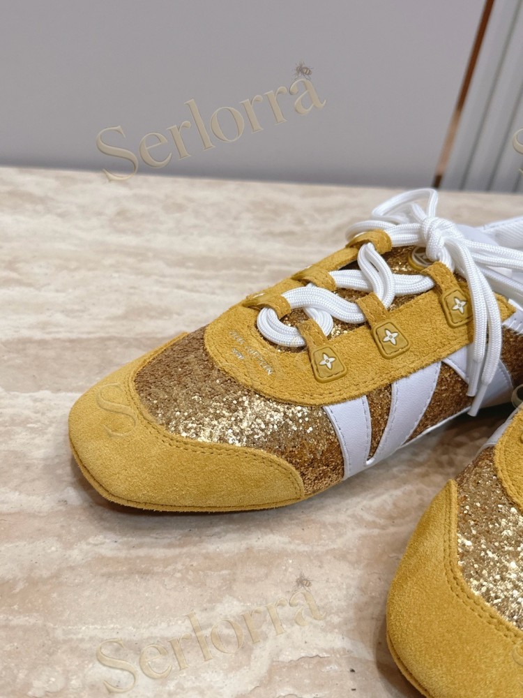 LOUIS VUITTON SNEAKERINA SNEAKERS GOLD GLITTER YELLOW