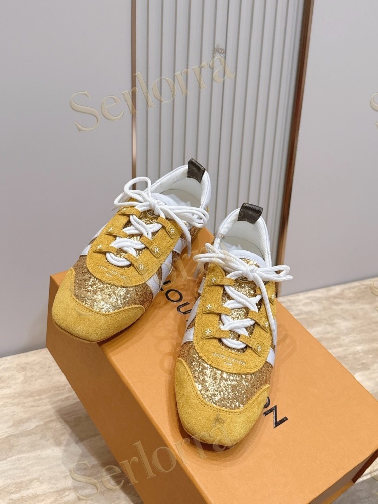 LOUIS VUITTON SNEAKERINA SNEAKERS GOLD GLITTER YELLOW