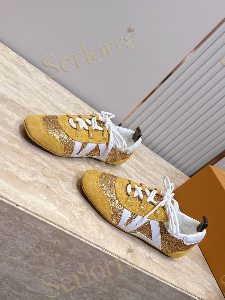 LOUIS VUITTON SNEAKERINA SNEAKERS GOLD GLITTER YELLOW