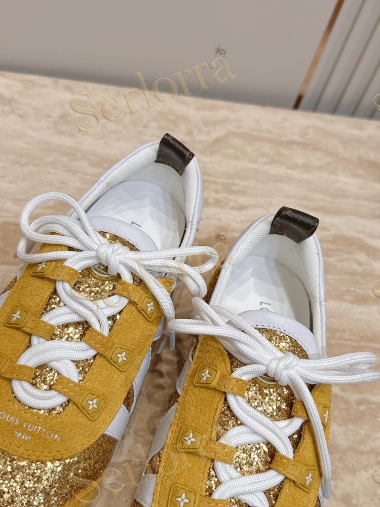 LOUIS VUITTON SNEAKERINA SNEAKERS GOLD GLITTER YELLOW