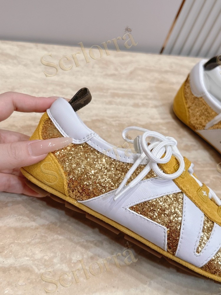 LOUIS VUITTON SNEAKERINA SNEAKERS GOLD GLITTER YELLOW