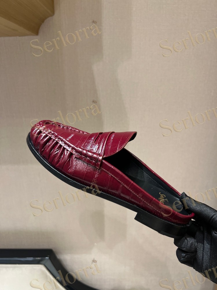 SAINT LAURENT LEATHER LOAFER MULES