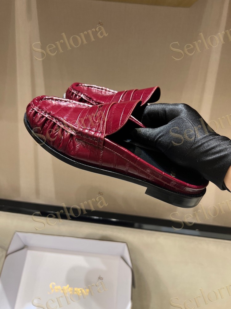 SAINT LAURENT LEATHER LOAFER MULES