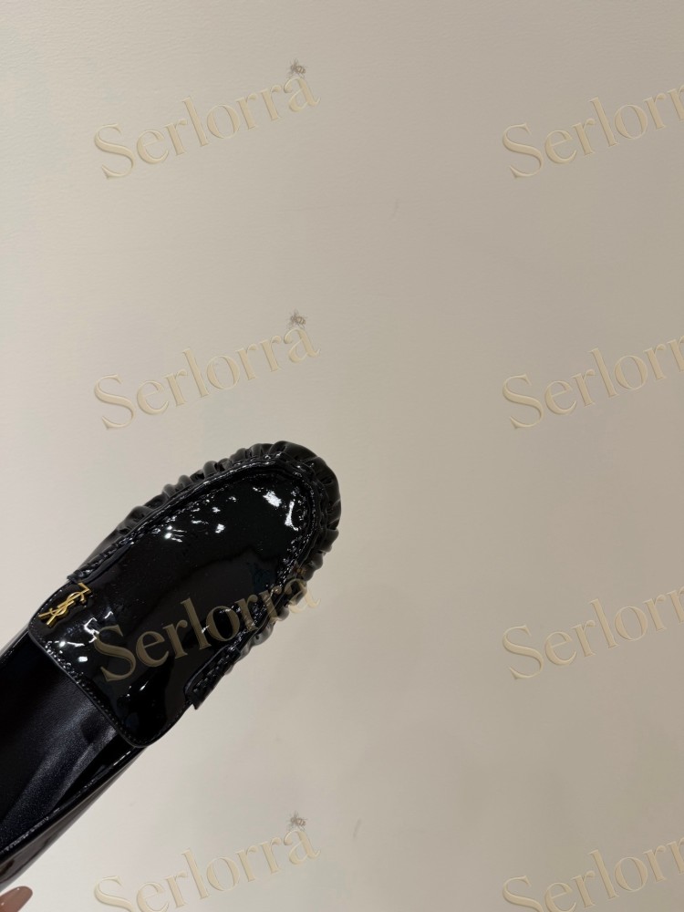 SAINT LAURENT LEATHER LOAFER MULES