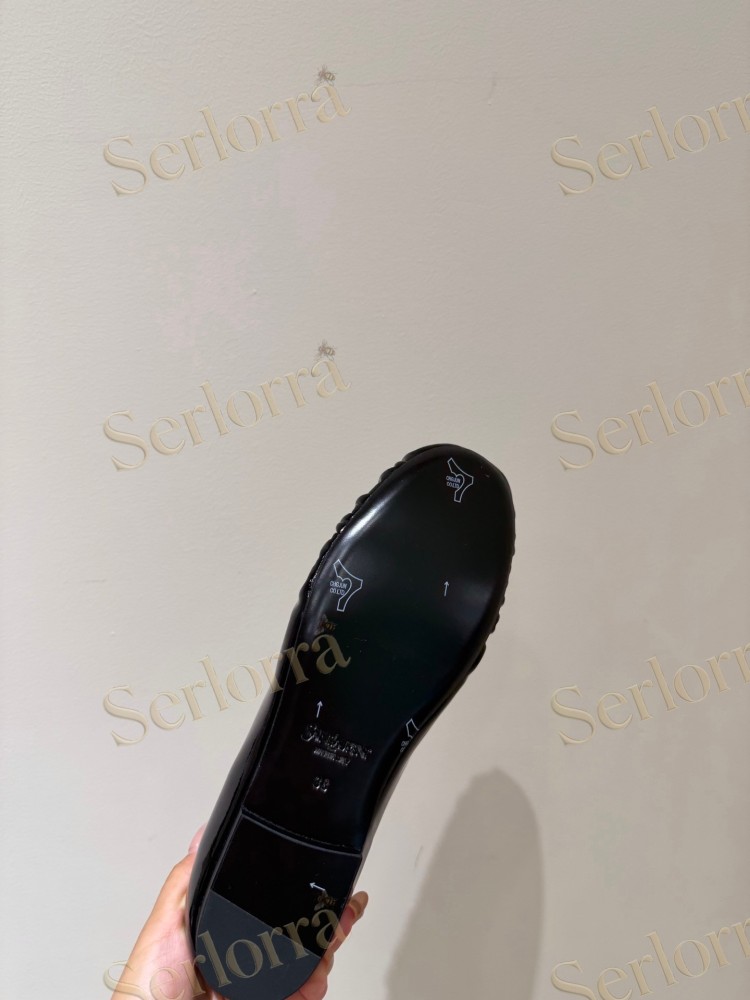 SAINT LAURENT LEATHER LOAFER MULES