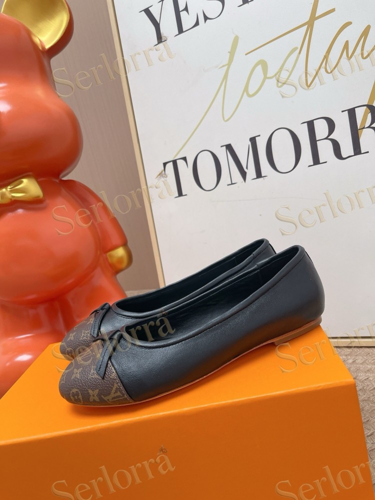 LOUIS VUITTON MONOGRAM CAP TOE BALLET FLATS
